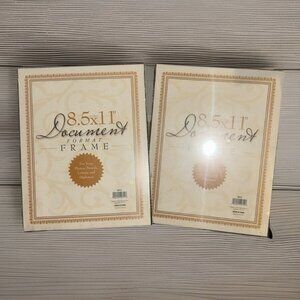 Set of 2 Black Trim Front load Document Format Wall Frames Photo 8.5x11” New